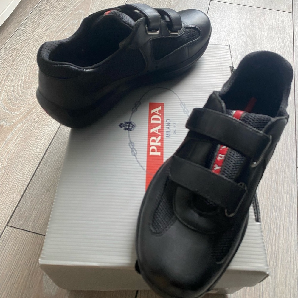 Prada Men's Black Leather Sneakers